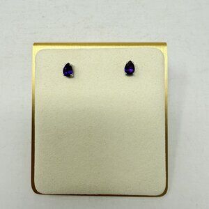 Shop LC Purple Gemstone Platinum Over Sterling Silver Stud Earrings 5490